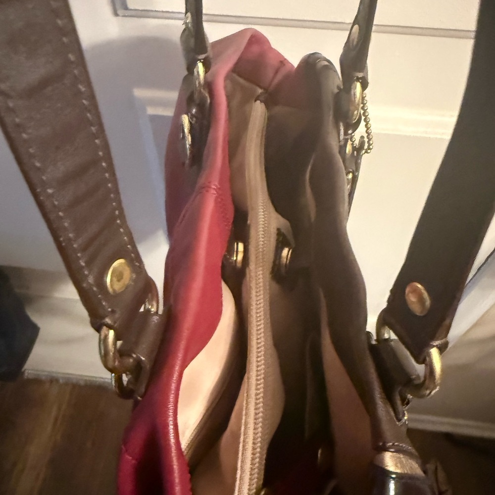 Coach Red and Brown Shoulder Bag - Picture 12 of 13